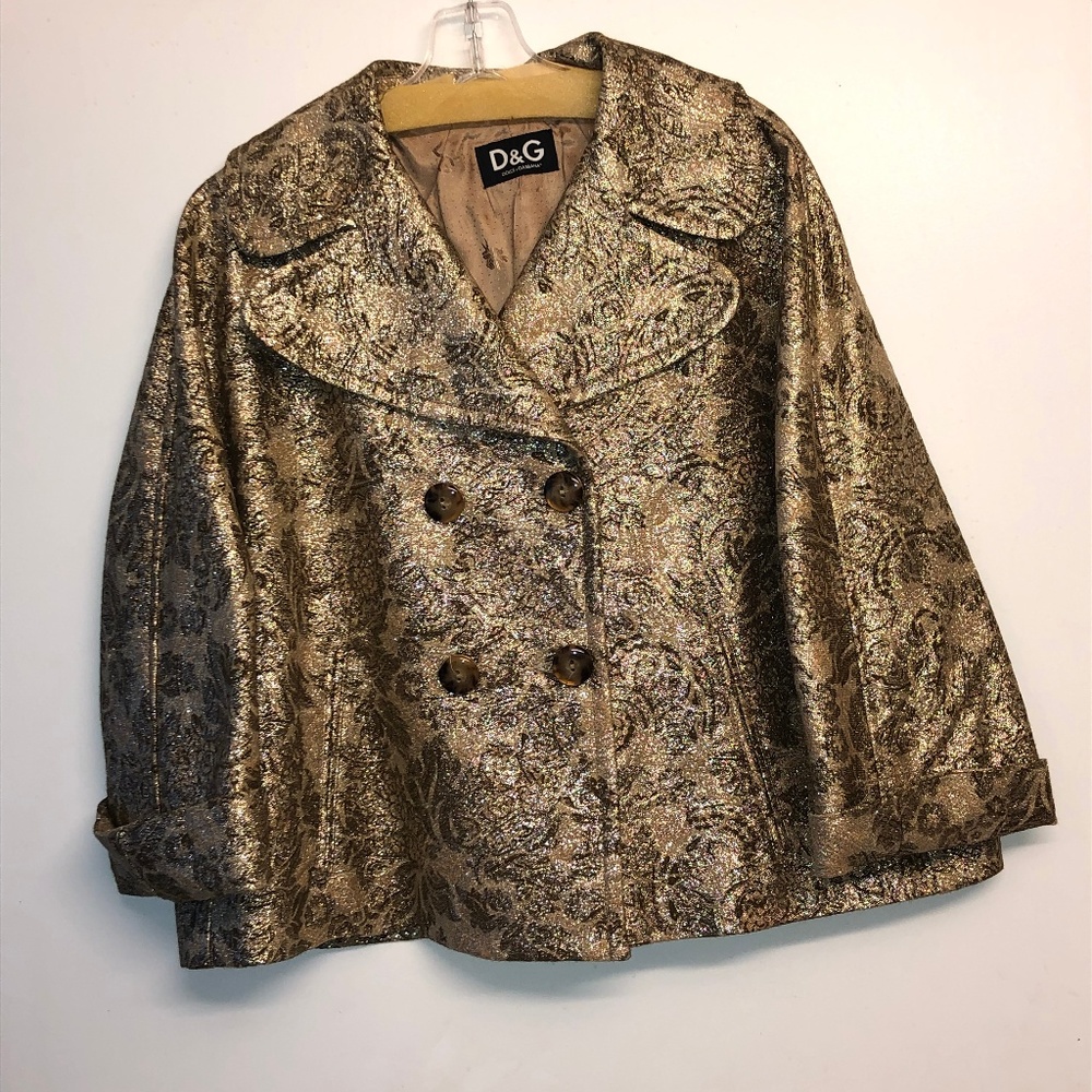 Dolce and Gabbana gold leaf jacket